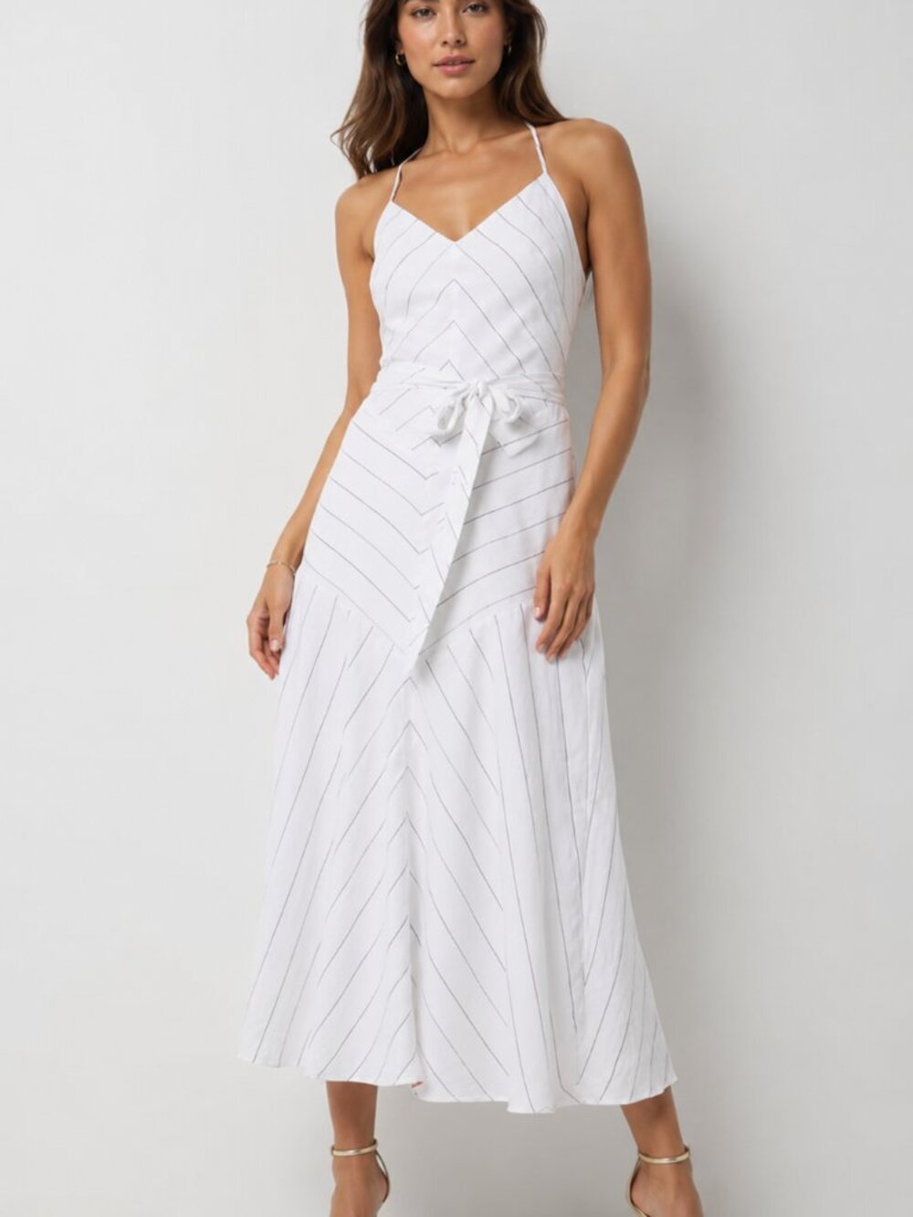 NEW White House Black Market Tie-Waist Halter Dress Size 16  $170